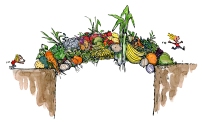 Bridge of change - here diet seen as a food bridge with vegetables